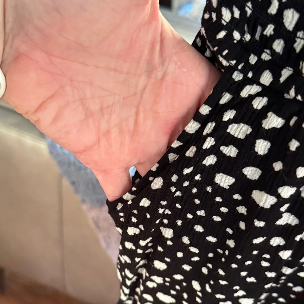 Justice Black and White Spotted Jumpsuit with pockets size 10
